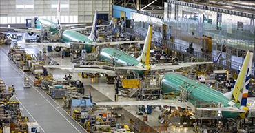 Boeing jet assembly line